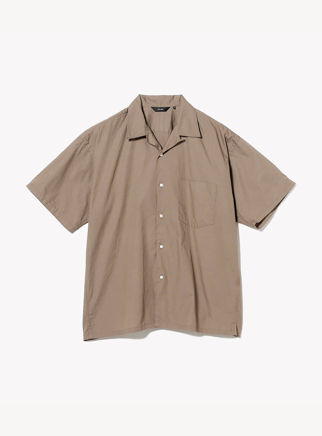 Relaxed Fit Broadcloth Open Collar Shirt