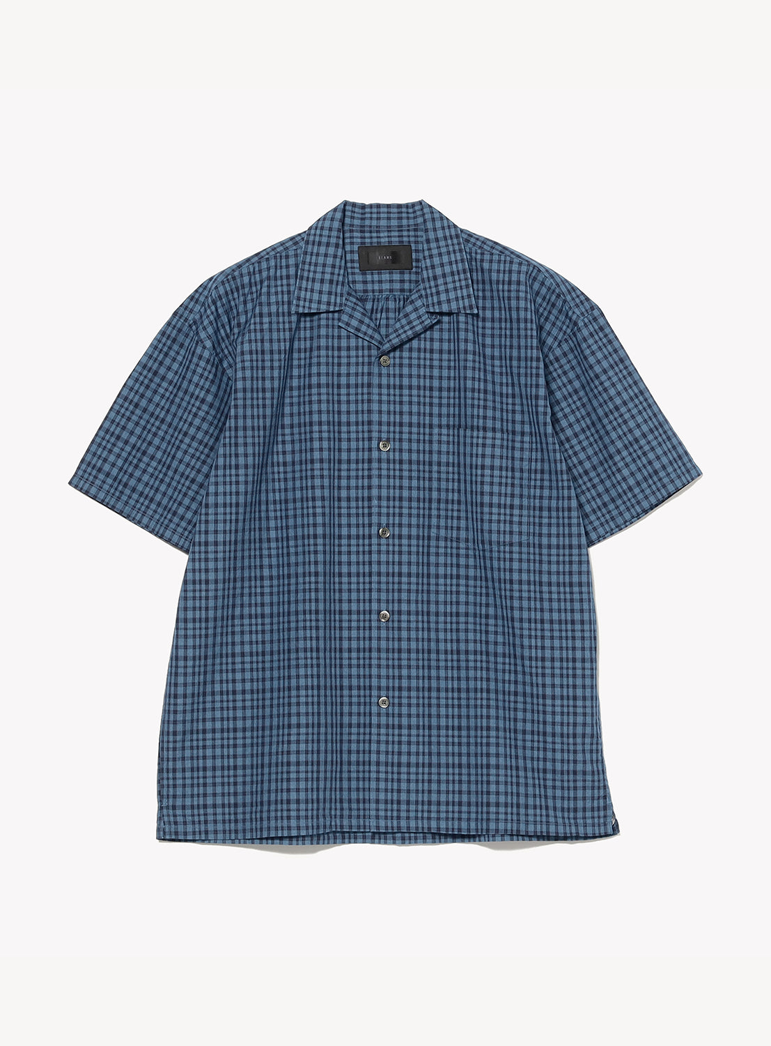 Blue checkered shirt on a white background