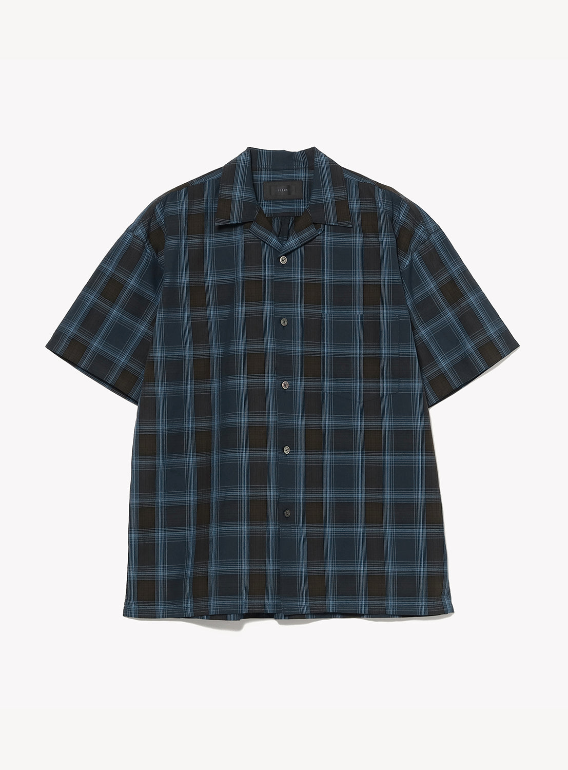 Plaid shirt with short sleeves on a white background