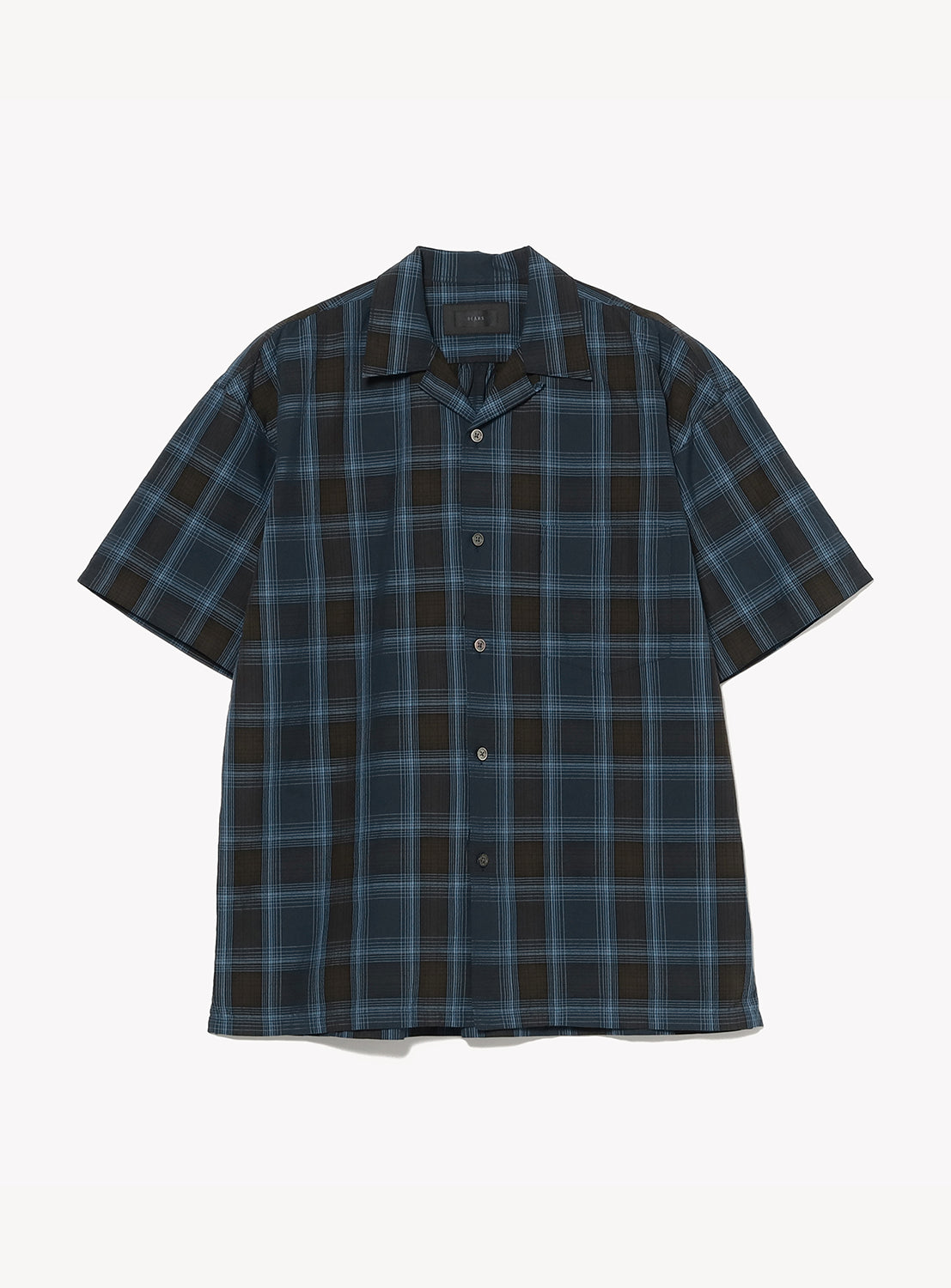 Plaid shirt with short sleeves on a white background