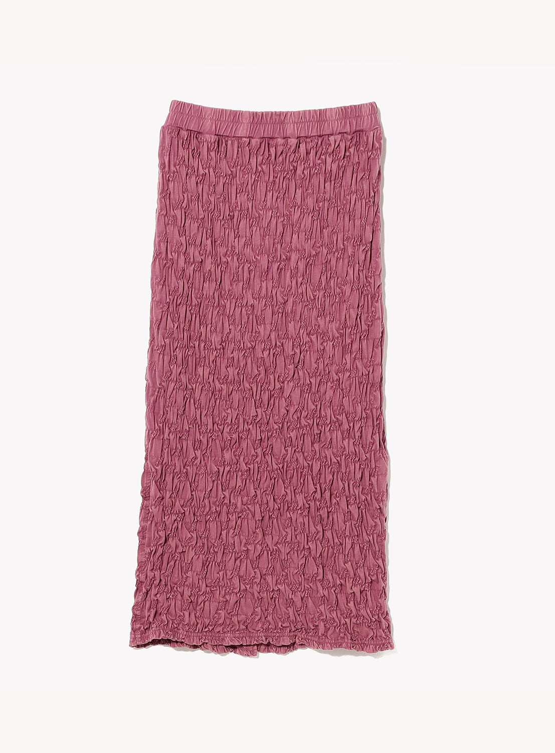 Pink textured skirt on a white background