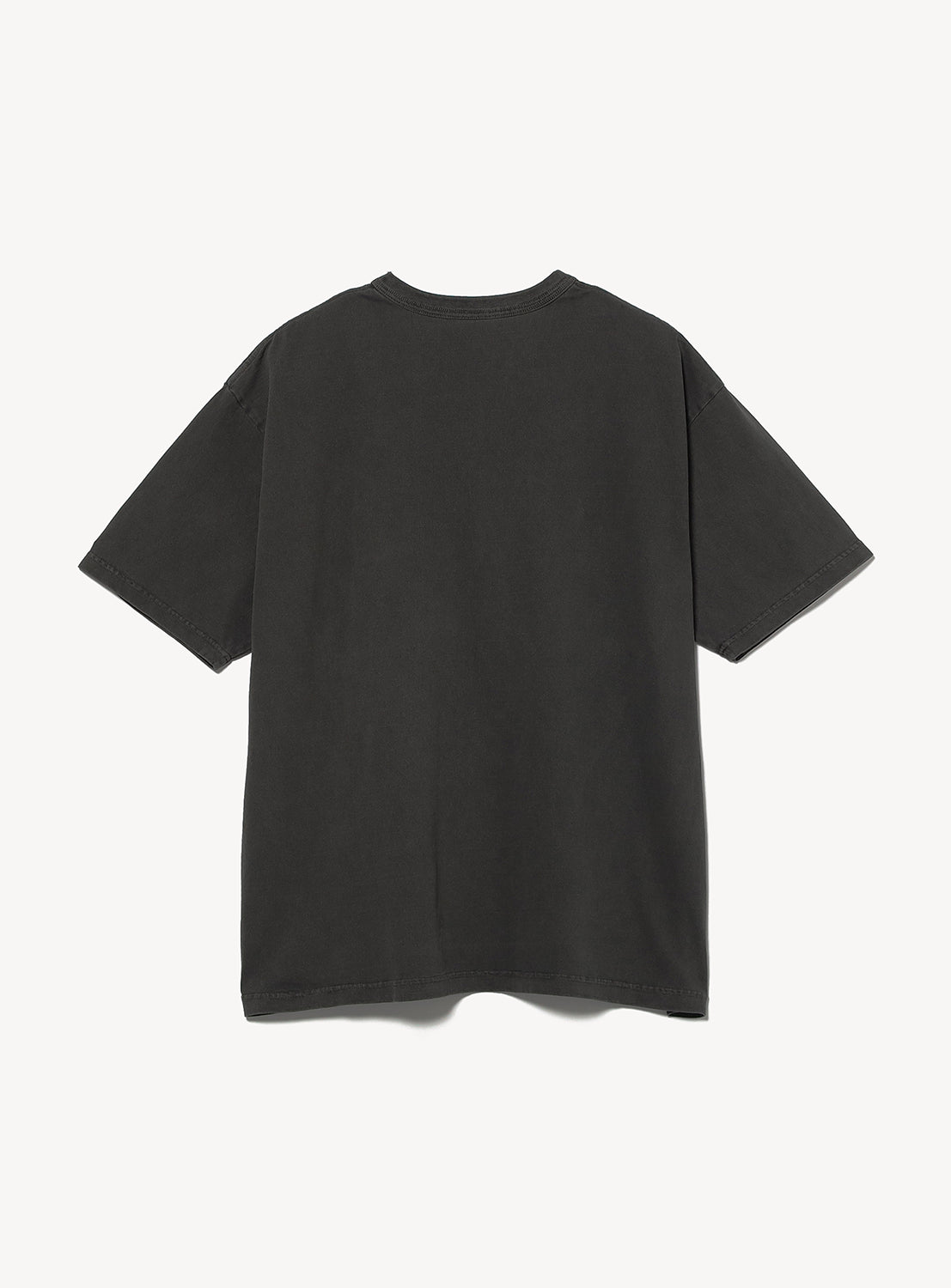 A plain black heavyweight jersey short-sleeve t-shirt from the BEAMS T JUN OSON T-shirt collection, displayed flat on a white background and shown from the back.