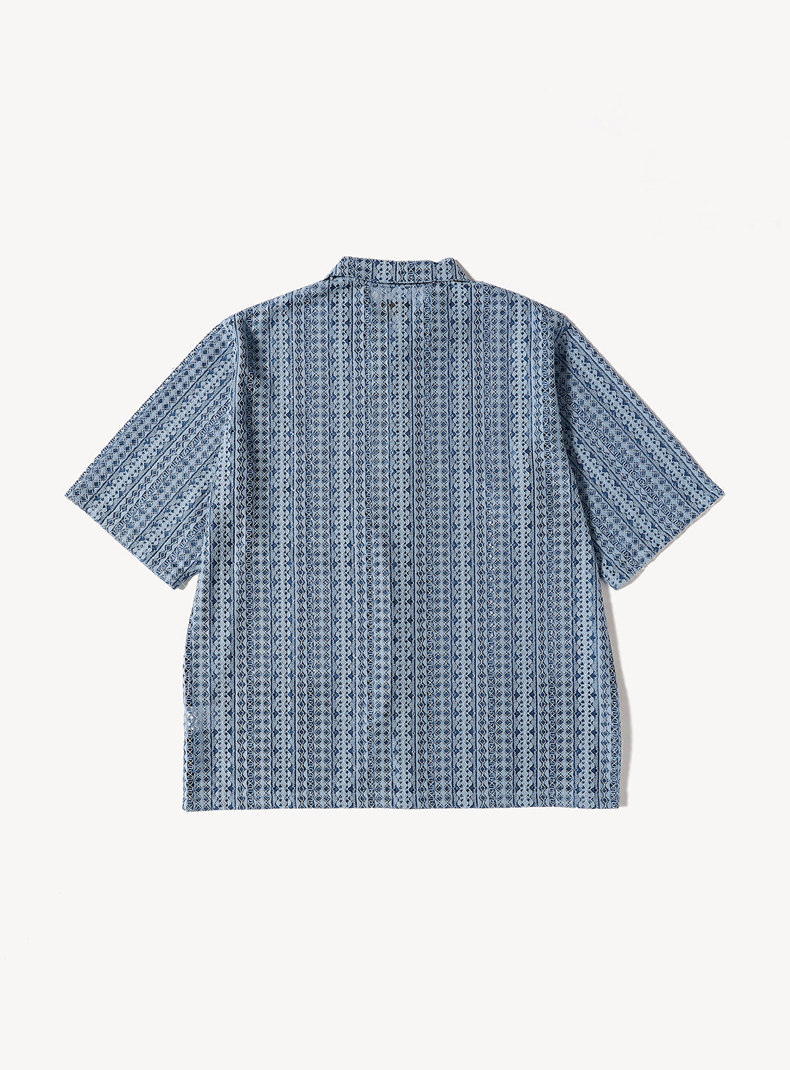 blue pattern shirt on a white background