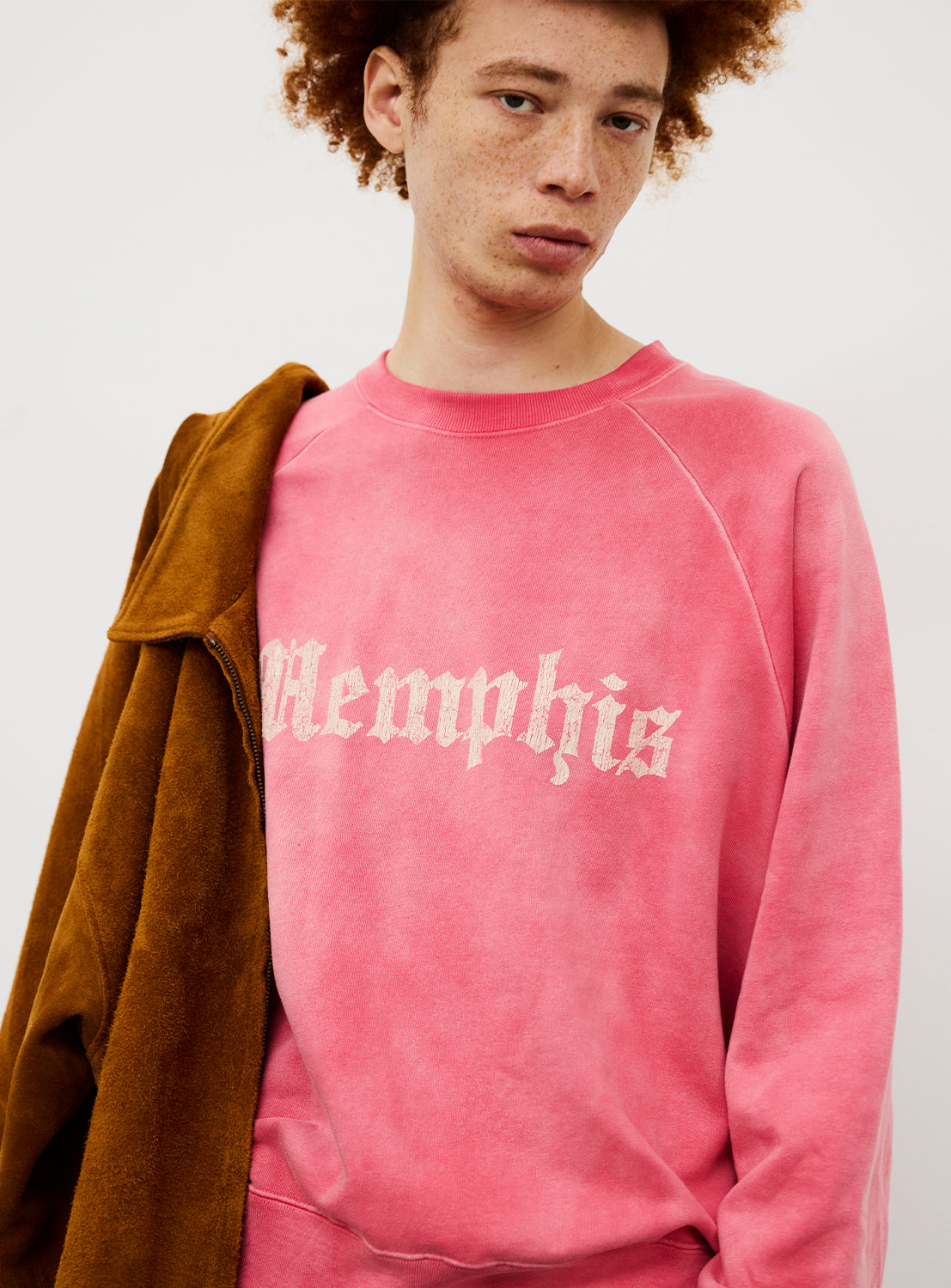 Vintage-Inspired Faded Print Relaxed Fit Sweatshirt