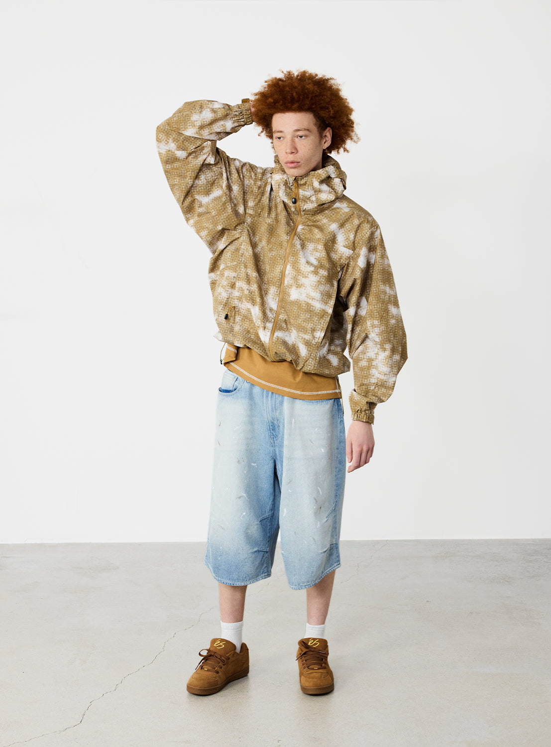 Wide Fit Digital Mosaic Zip-Up Tech Hoodie