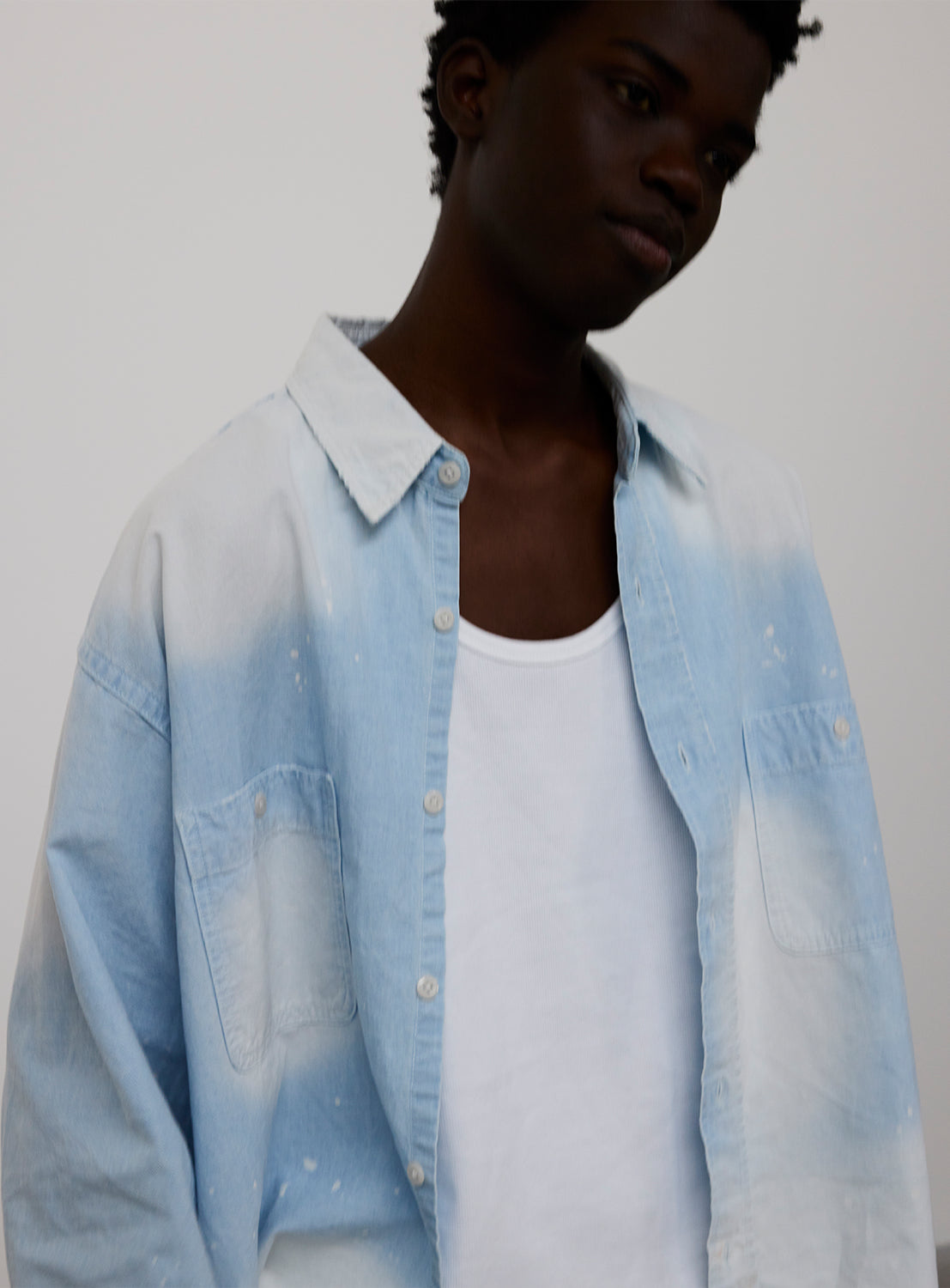 Distressed Chambray Shirt