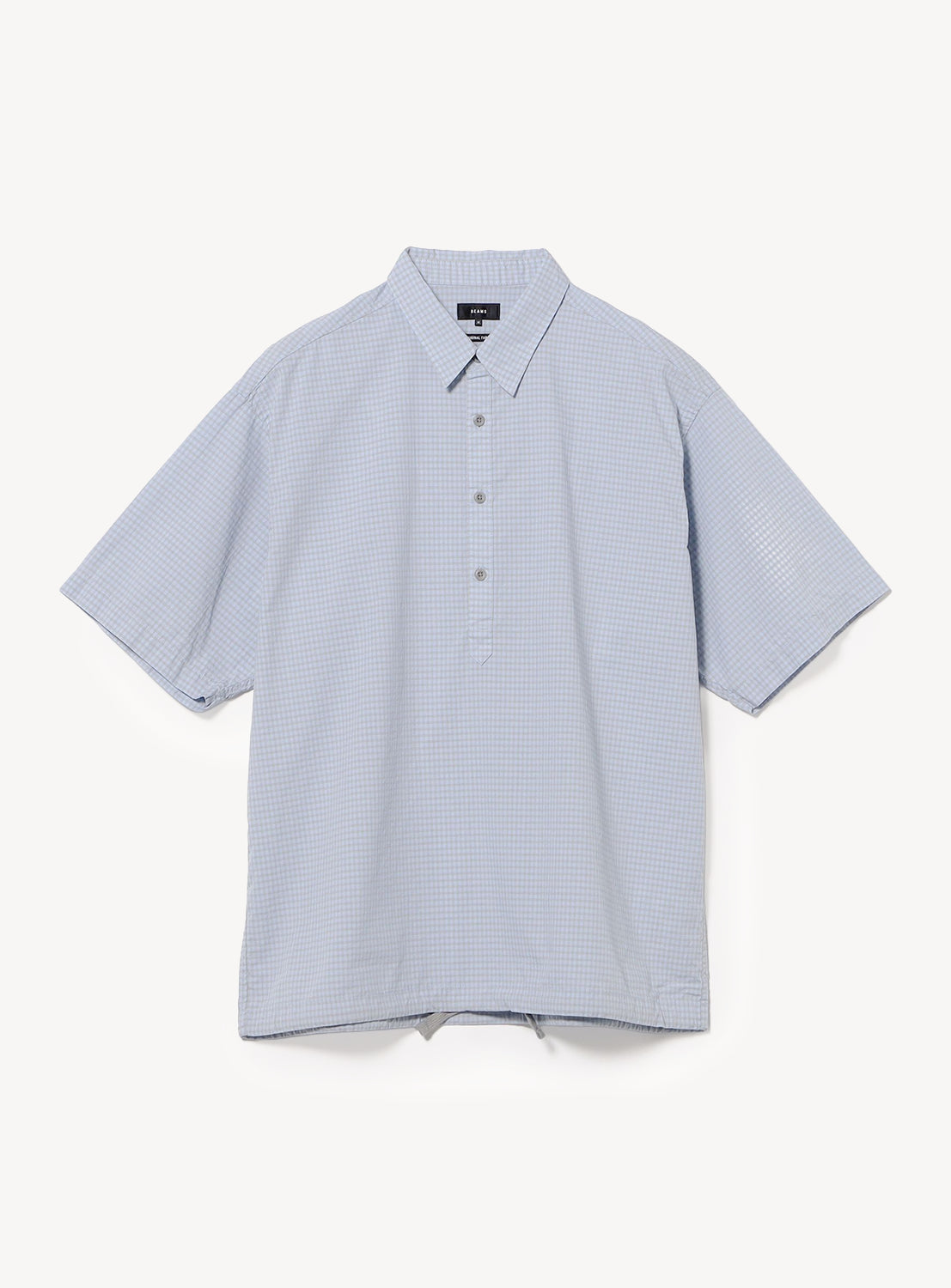 Mini-Check Pattern Pullover Shirt